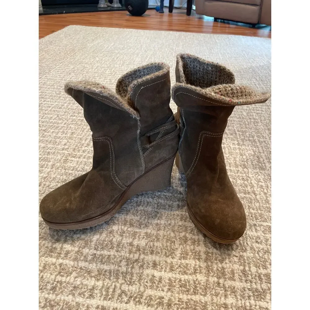 BJORNDAL Suede Brown Lilly Slouch Boots Sz 8